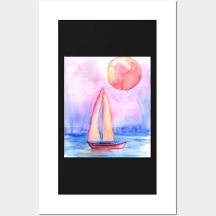 Red Moon Sail Posters and Art